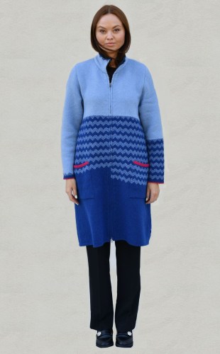 T-647 DD1 Long woolcardigan with pockets